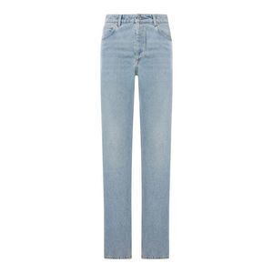 Bottega Veneta Women Straight Leg Denim Jeans, Light Wash